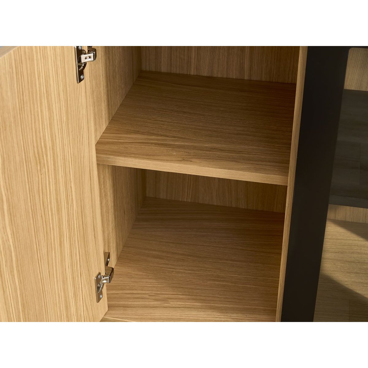 Buffet bas en placage 4 portes 160 cm, THEMYS marron clair, BOBOCHIC