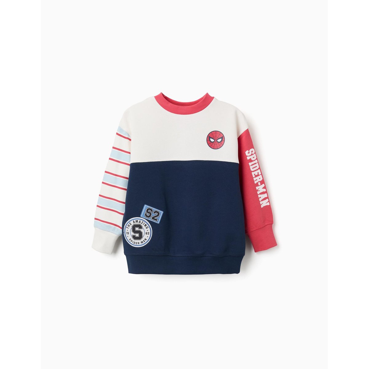 Sweat en coton peigné avec imprimés Spider-Man bleu foncé, ZIPPY