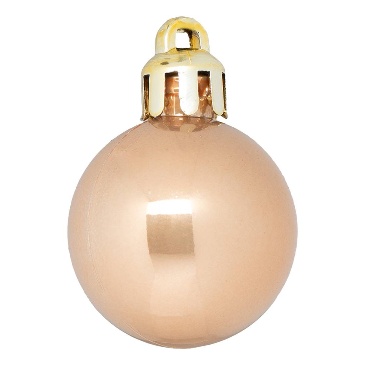 Boule de Noël plastique 30mm x18 nude beige, ATMOSPHERA