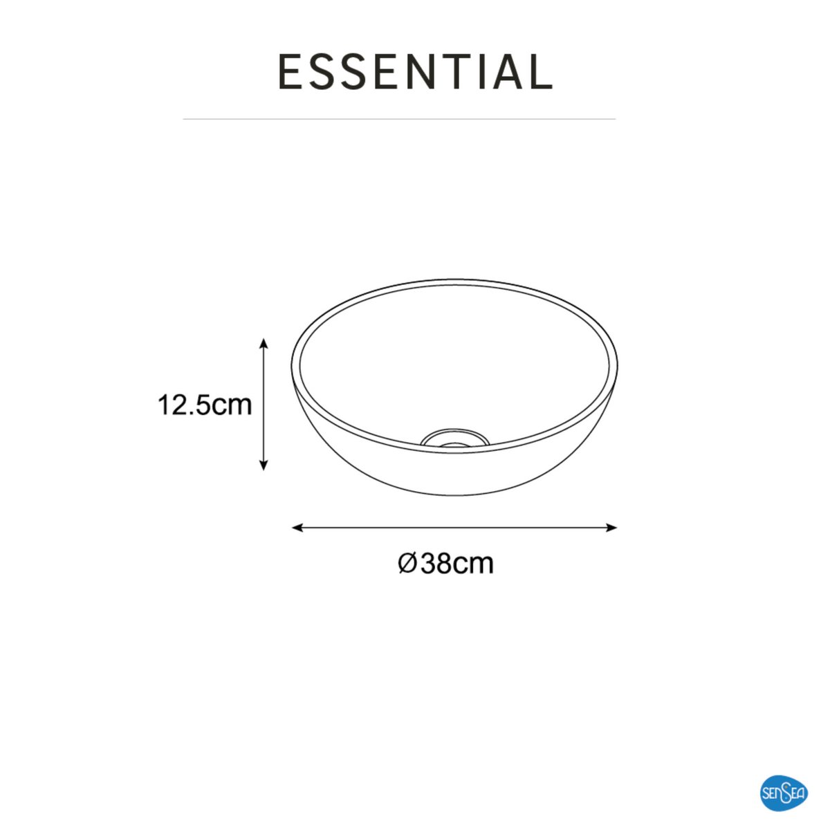Vasque à poser en céramique, ESSENTIAL blanc, SENSEA