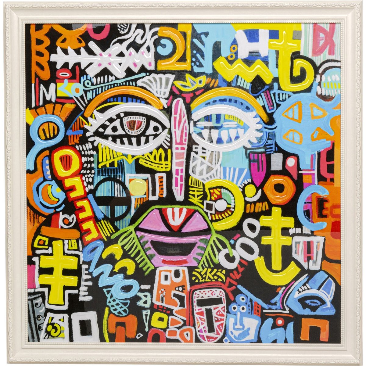 Tableau visage graffiti multicolore, KARE DESIGN
