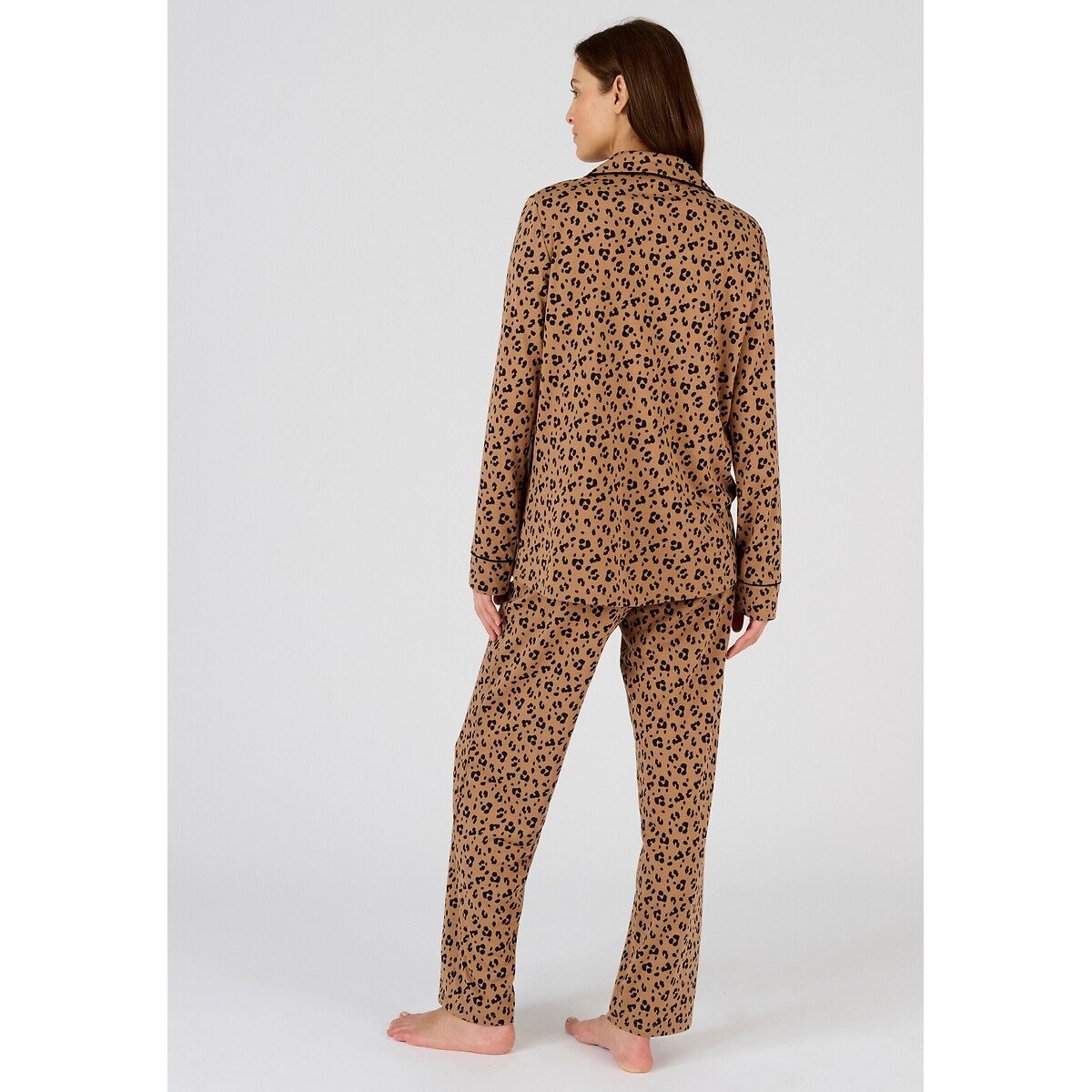 Pyjama en maille jersey Thermolactyl marron animalier, DAMART