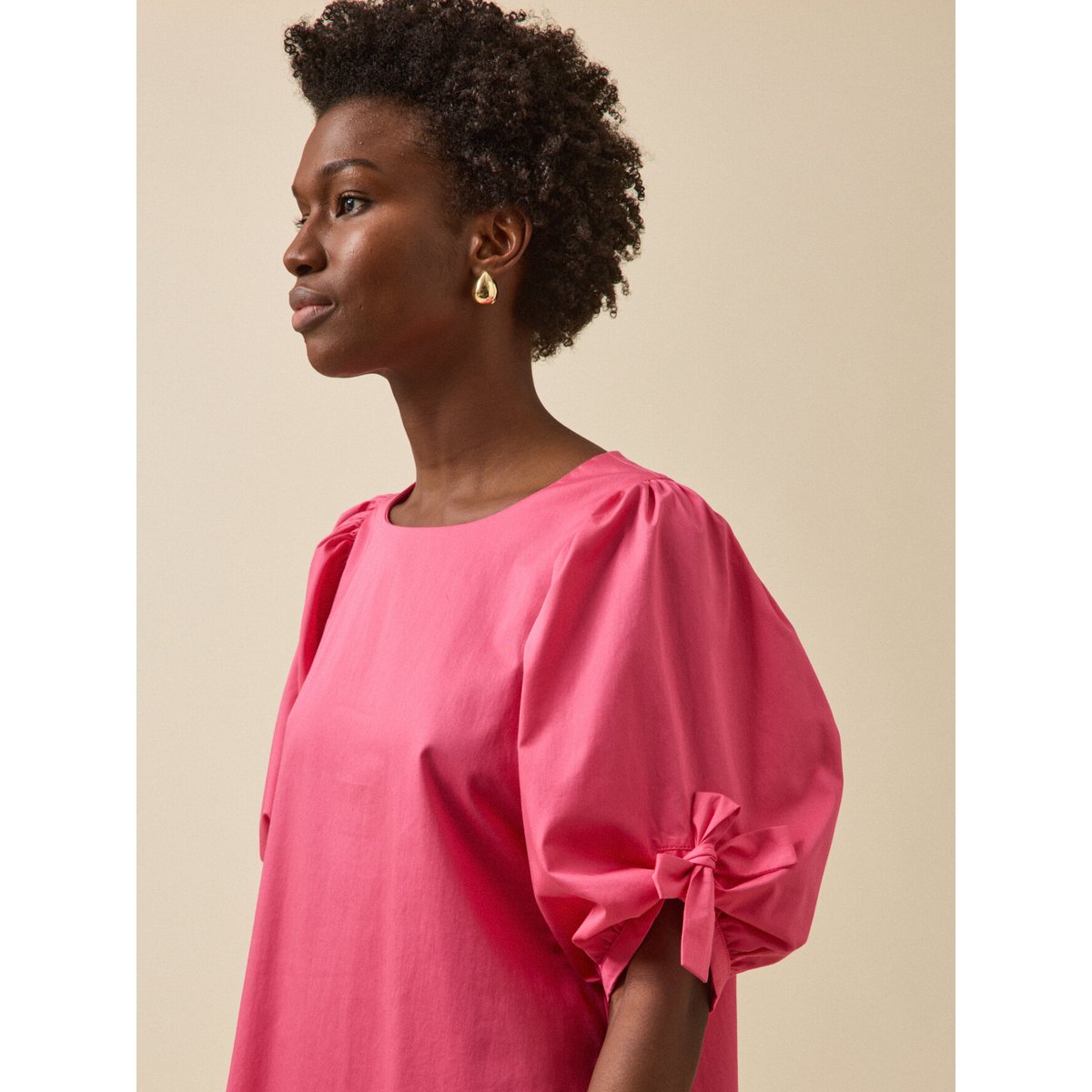Robe courte cérémonie popeline satinée rose, CYRILLUS