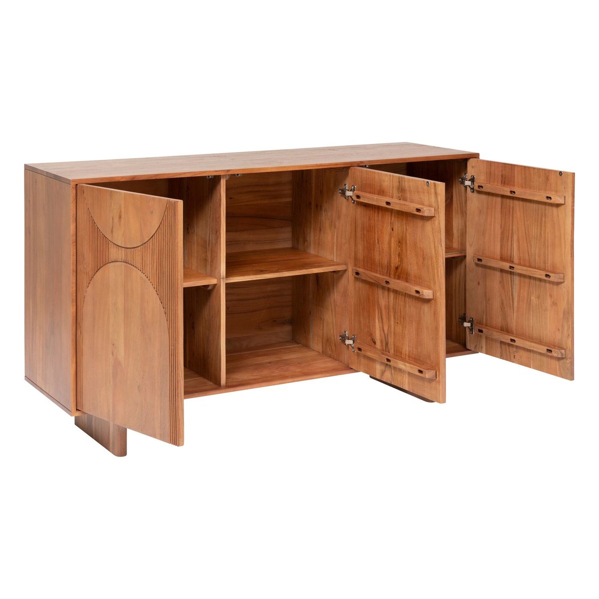 Buffet 3 portes en bois massif NANDA marron, ATMOSPHERA
