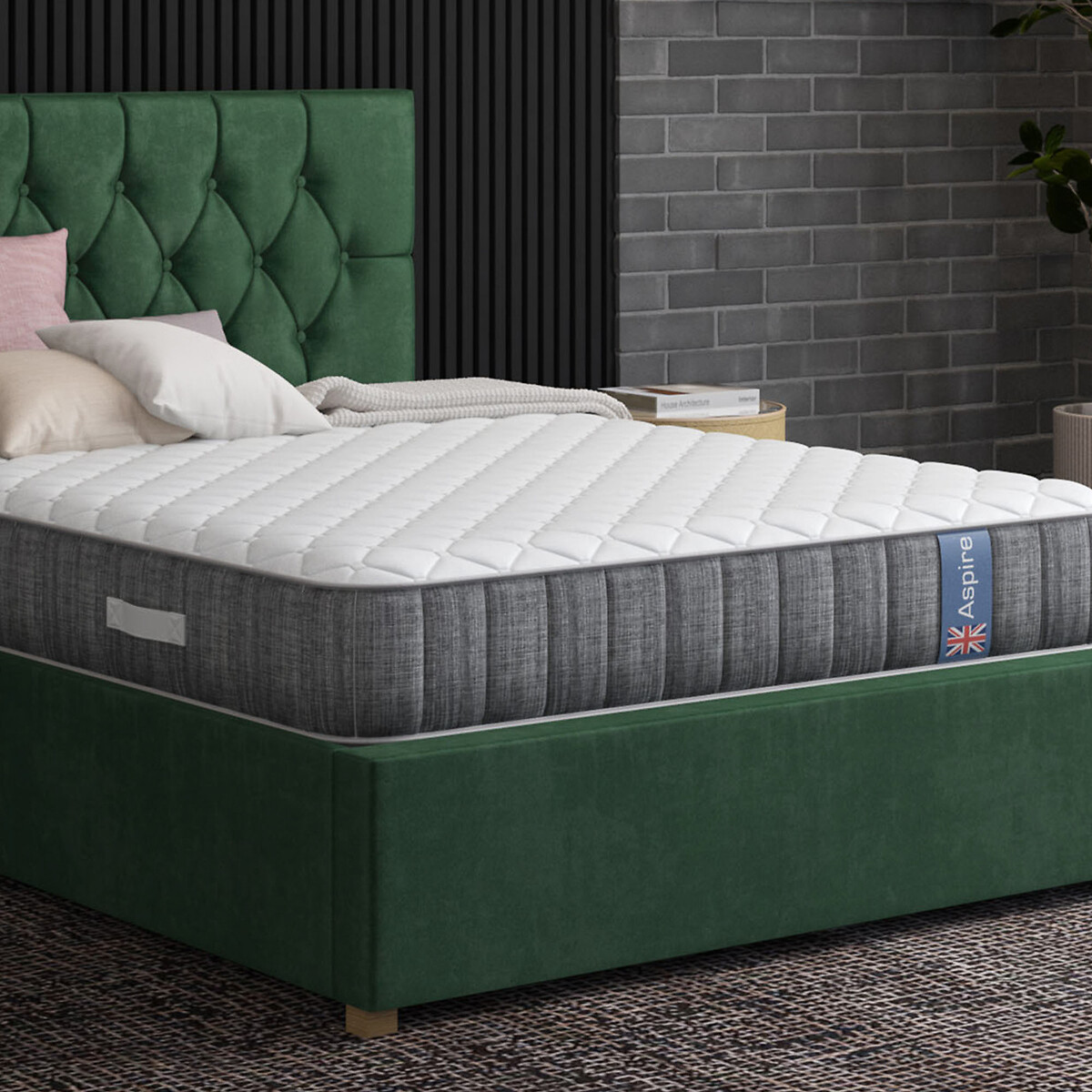 Elite Support Memory Foam Pocket+ Mattress white, ASPIRE