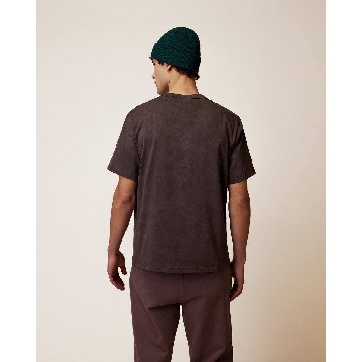 T-shirt en maille marron et taupe, FAGUO