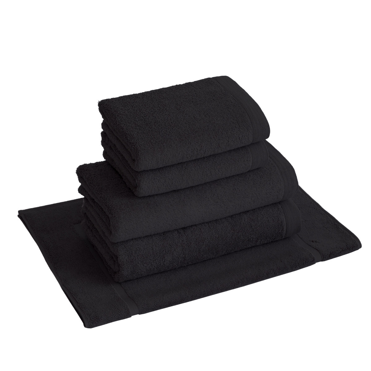 Ensemble de bain avec tapis 5 pièces STUDIO carbone, SENSEI MAISON