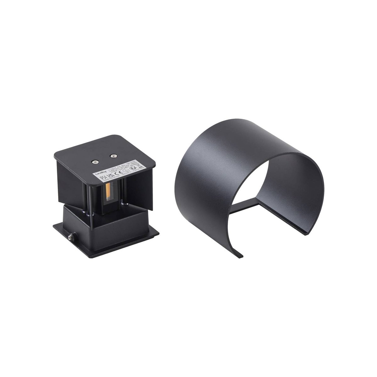 Applique extérieure en métal moderneLED noir, LINDBY