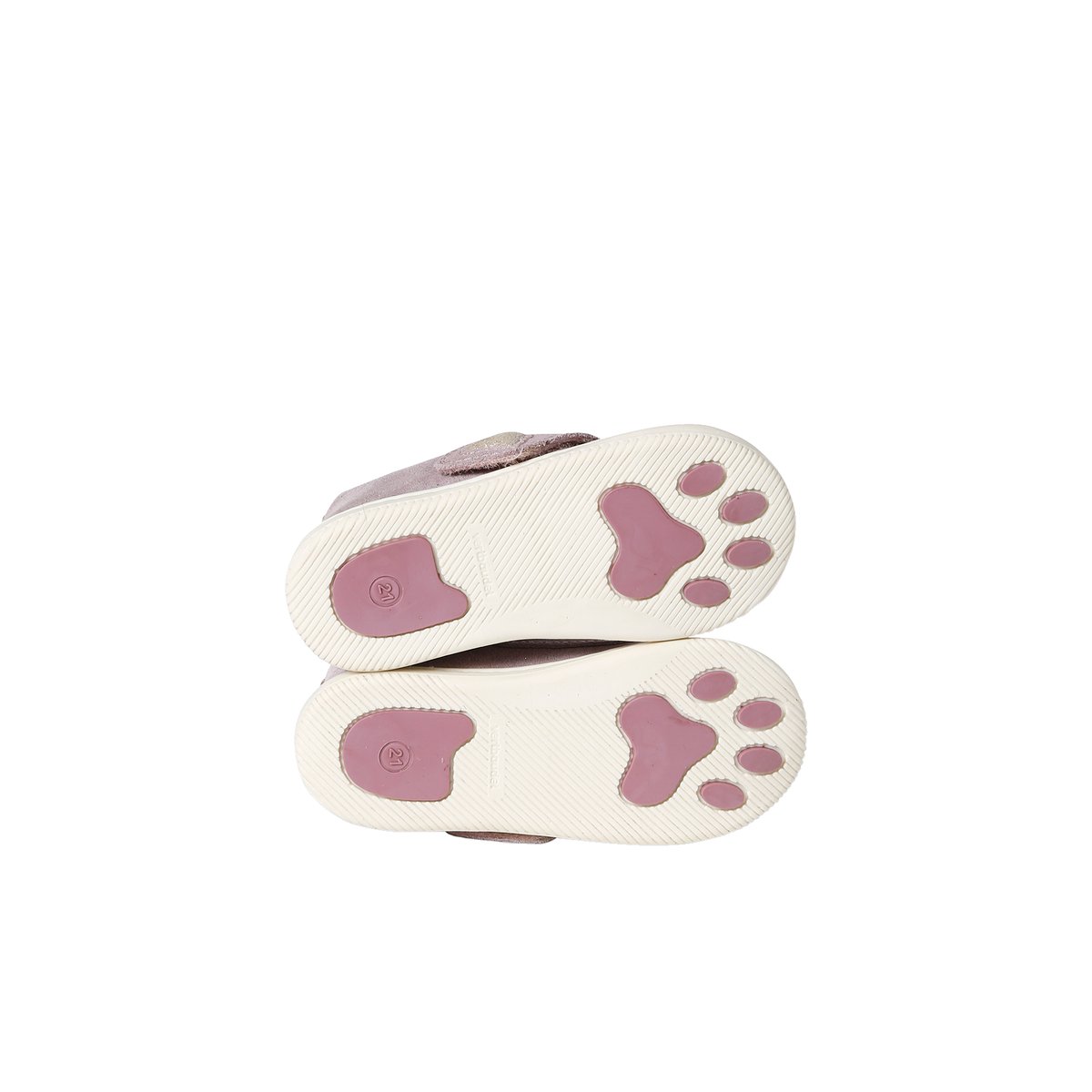 Chaussons scratchés bébé en cuir souple rose, VERTBAUDET