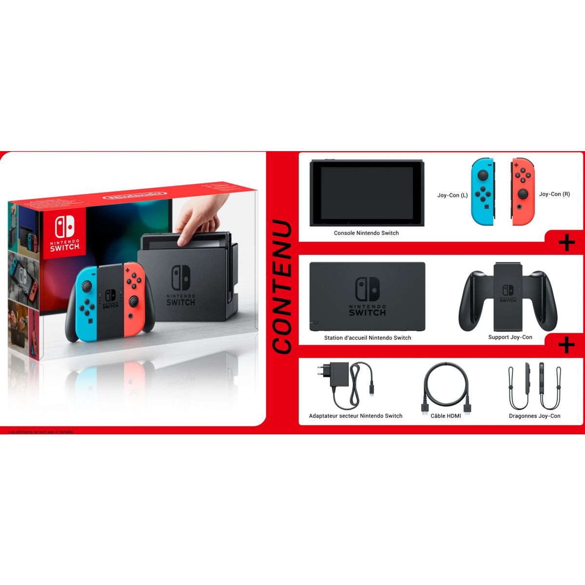 Console Switch Neon Bleue / Rouge couleur unique, NINTENDO