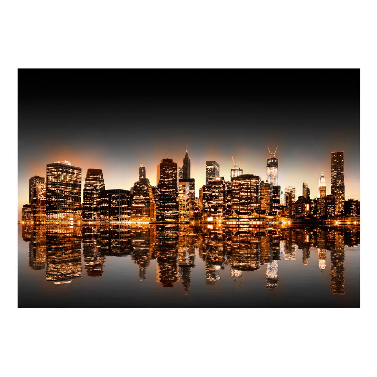 Papier peint intissé panoramique Ville et Architecture Wealth of NYC jaune / doré, EDEN