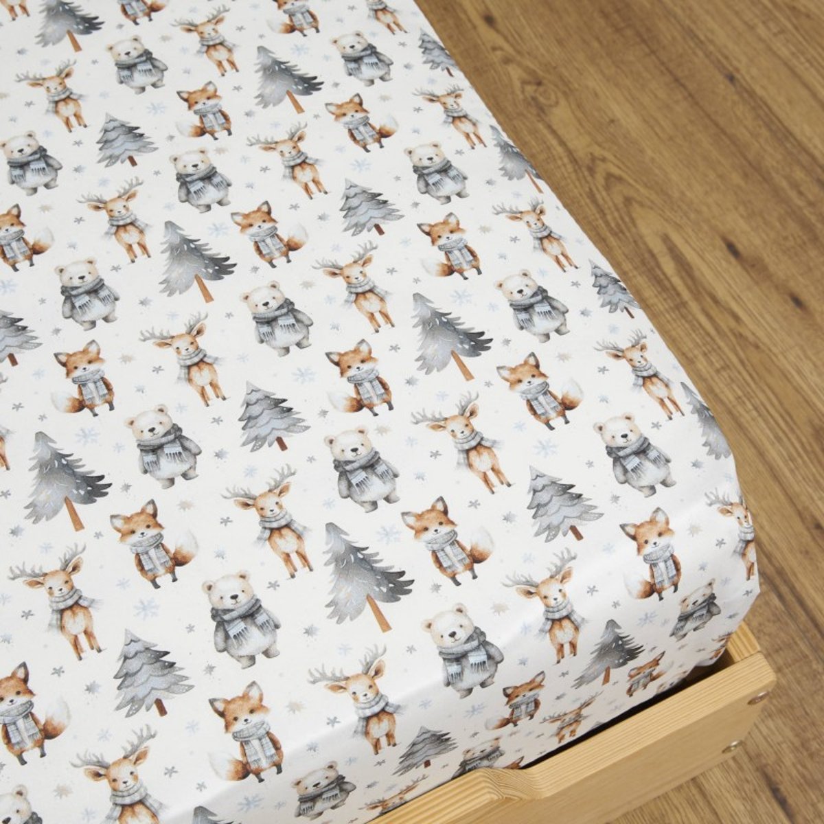 Drap housse Animaux Hiver blanc v019845, LES MATELAS DE MORPHEE