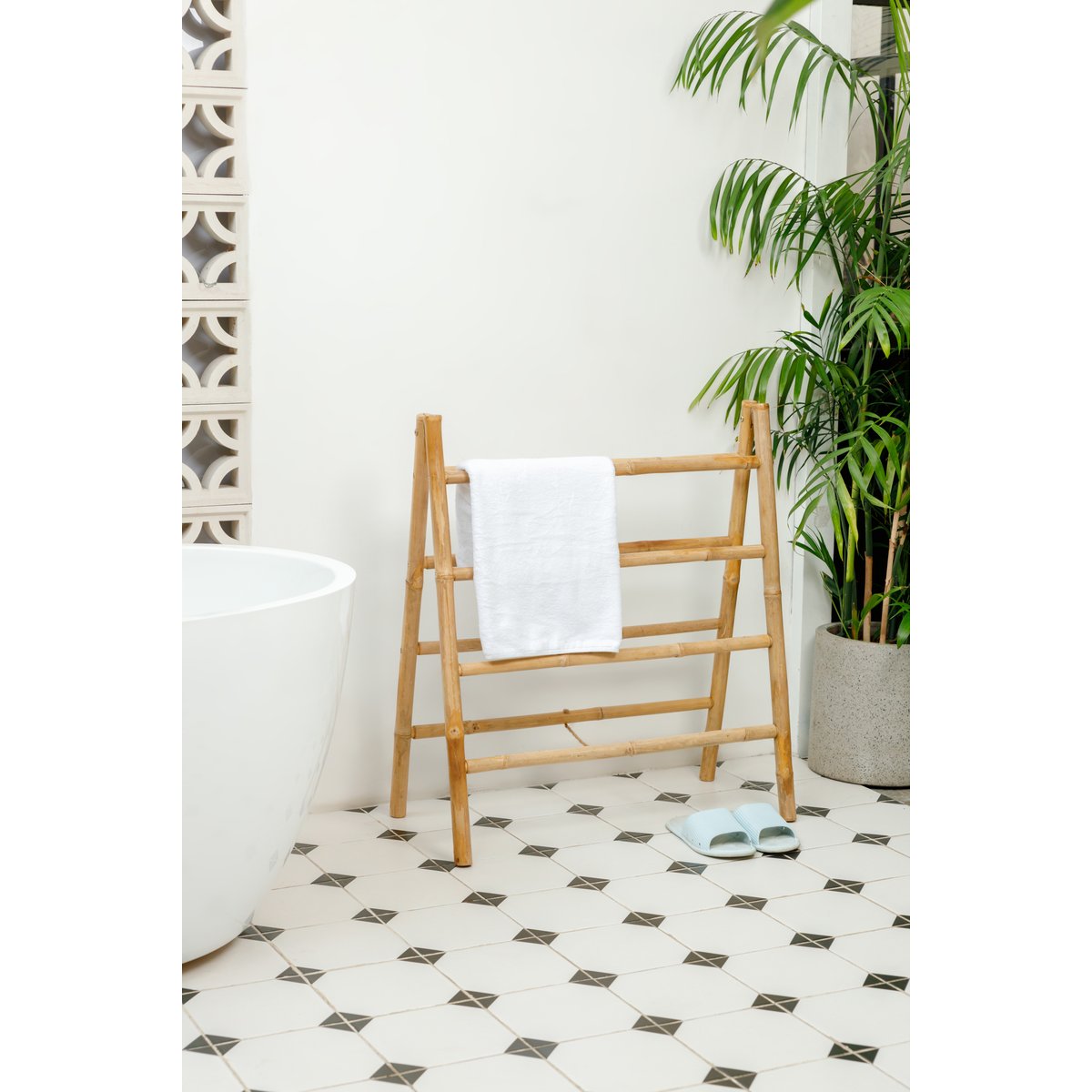 Nordlys - Porte Serviette Pliable en Bois de Bambou Massif marron, NORDLYS