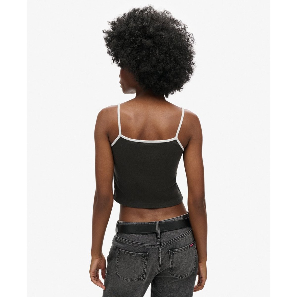 Athletic Essentials Crop Cami Top noir délavé, SUPERDRY