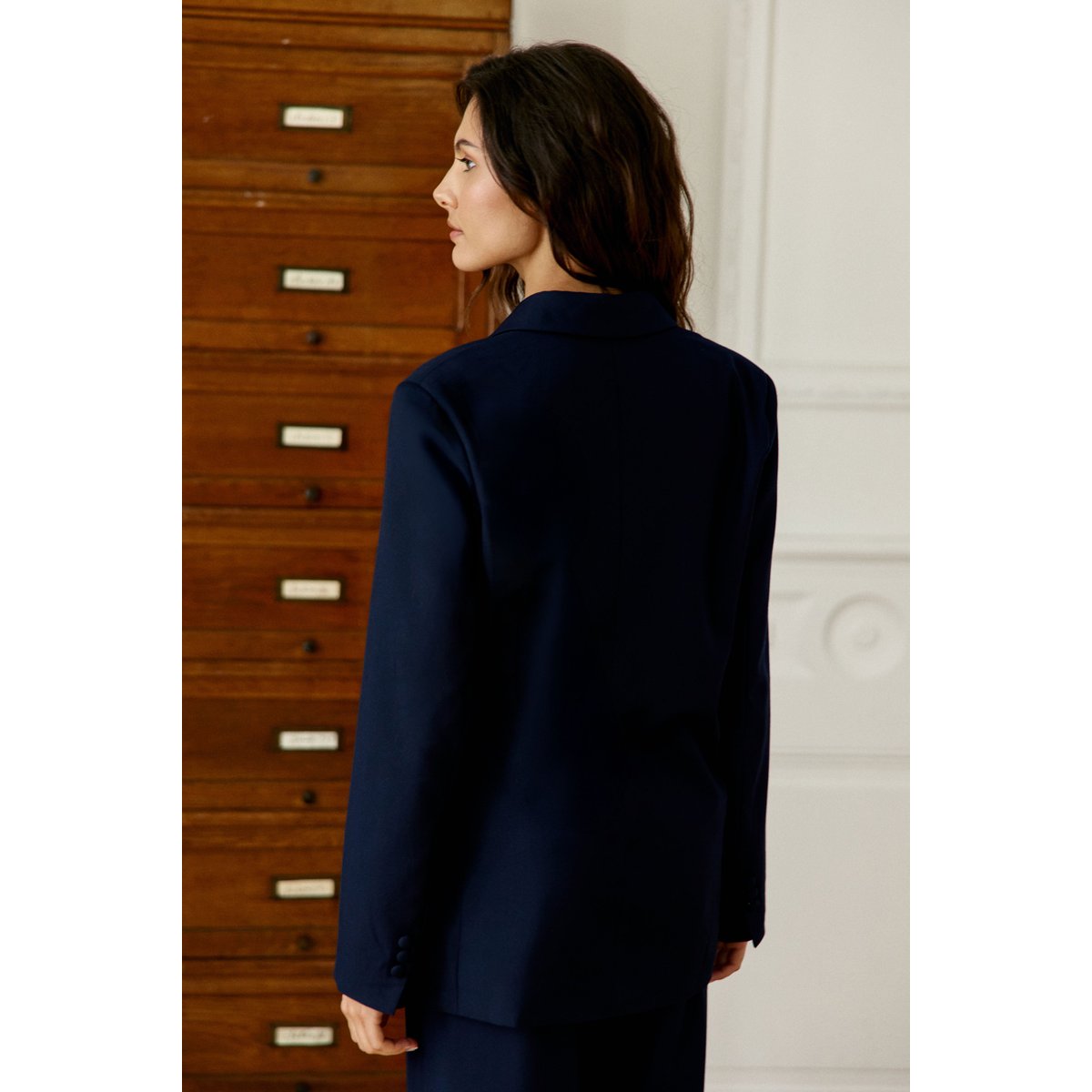 Veste col tailleur uni VIAMA 25-marine, LA PETITE ETOILE