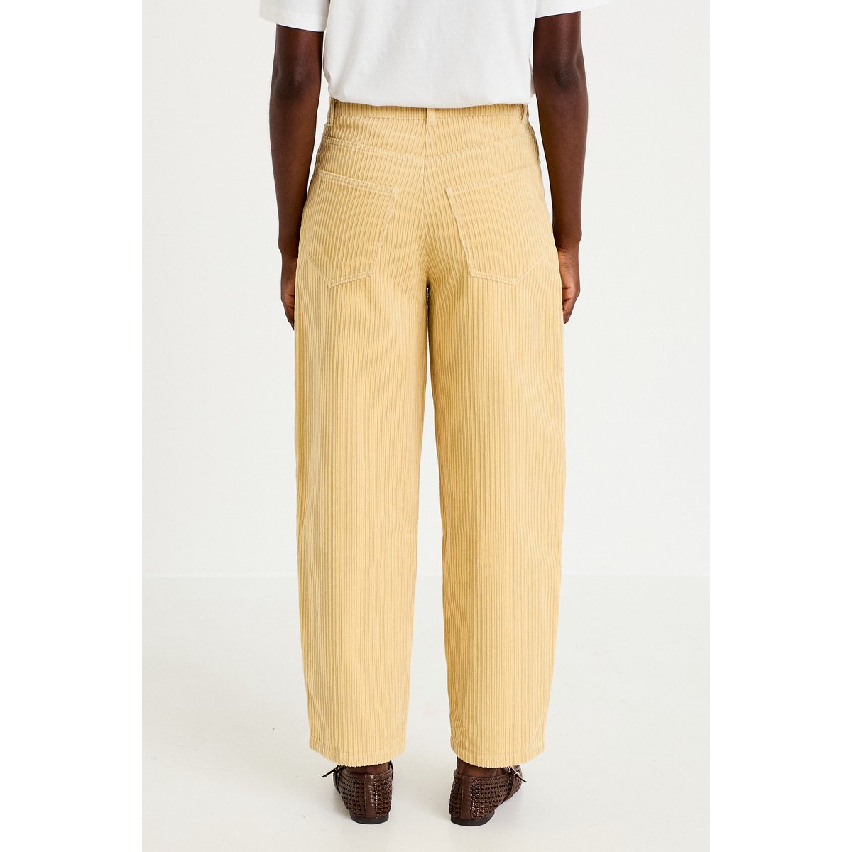Pantalon large en velours jaune, CACHE CACHE