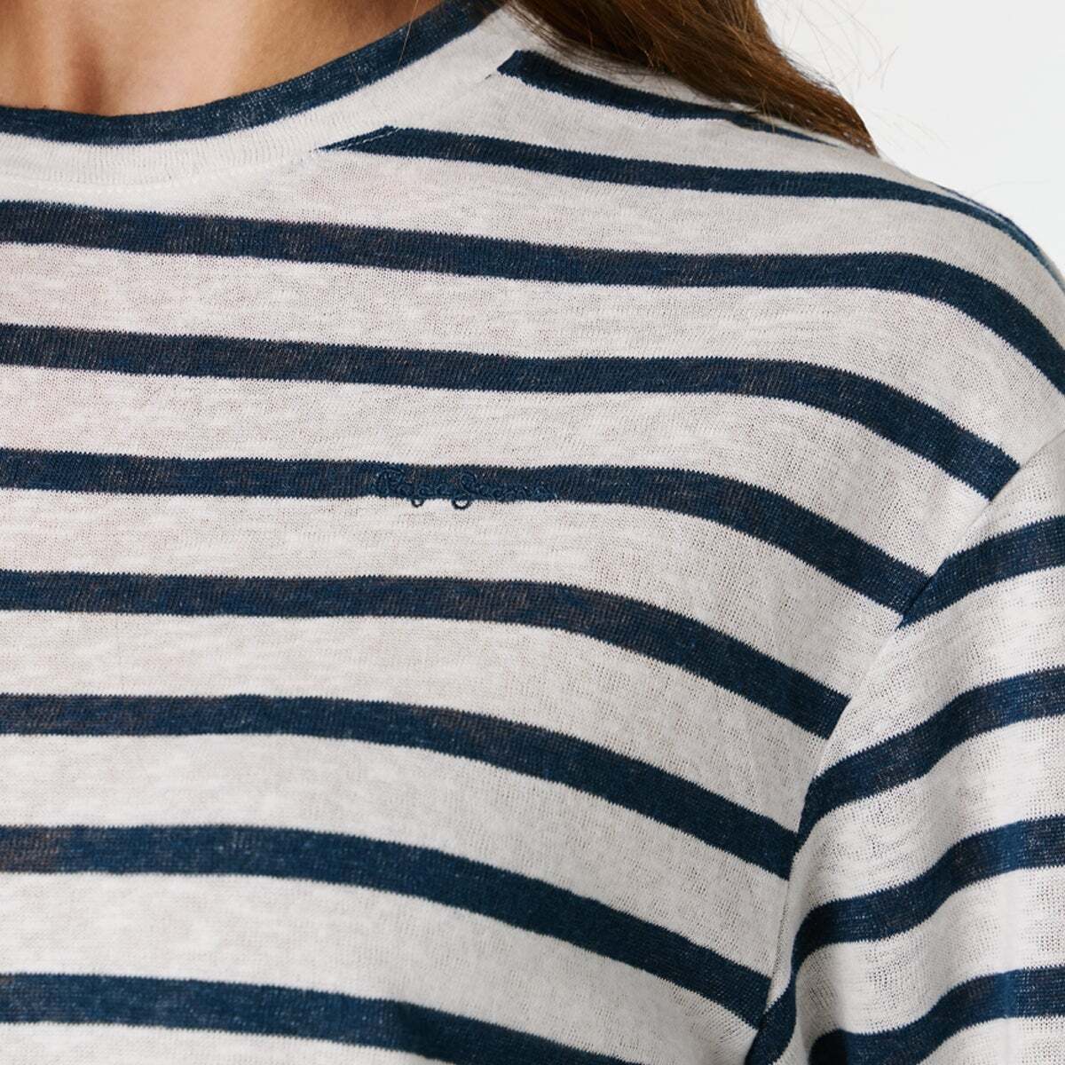 T-Shirt À Rayures Manches Longues bleu des profondeurs, PEPE JEANS