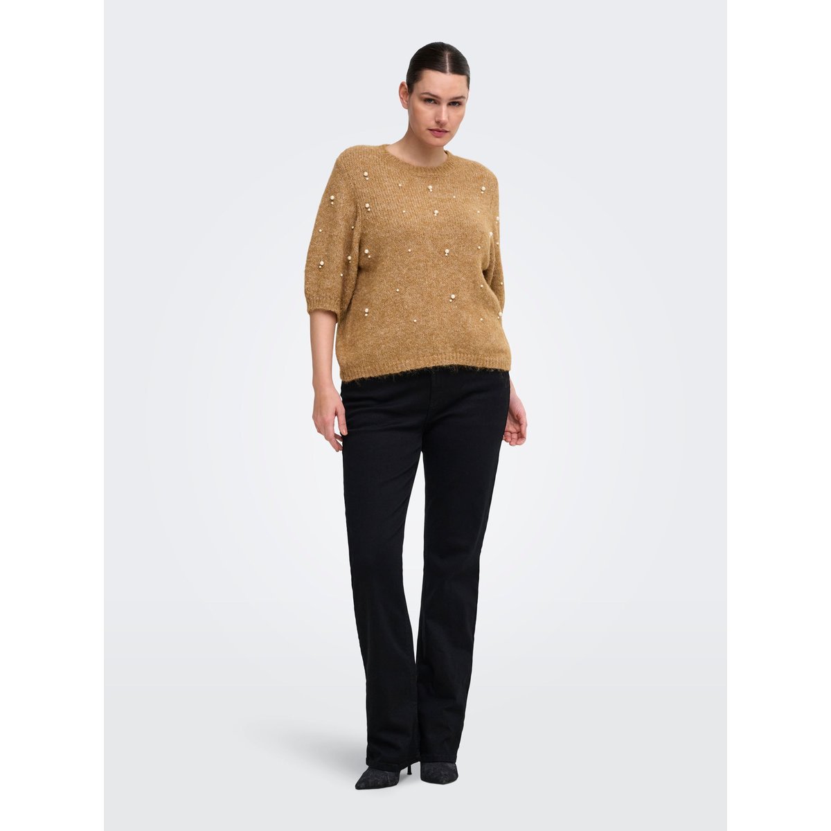 Pull En Maille marron - foxtrot 1, ONLY CARMAKOMA