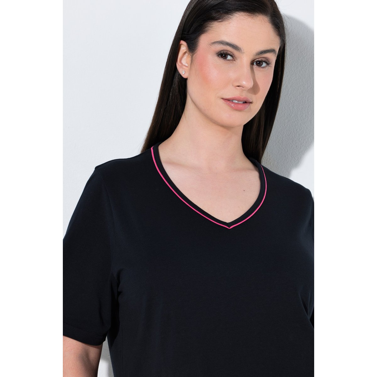 Pyjama avec broderie noir, ULLA POPKEN