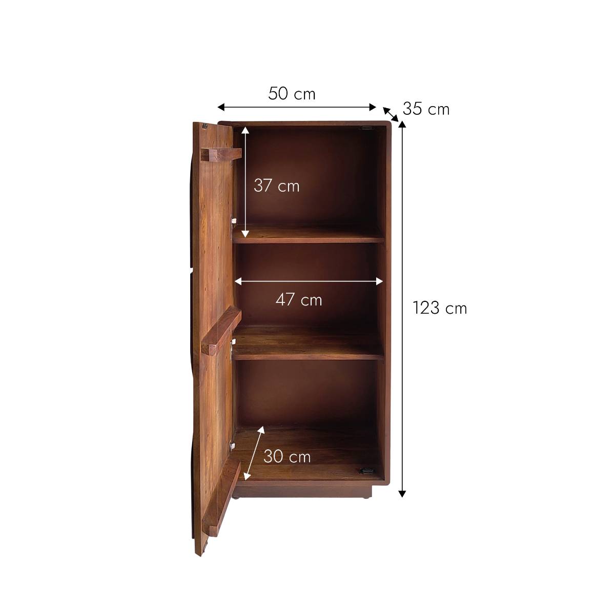 Armoire en bois de manguier LAURENT bois foncé, MADE IN MEUBLES 
