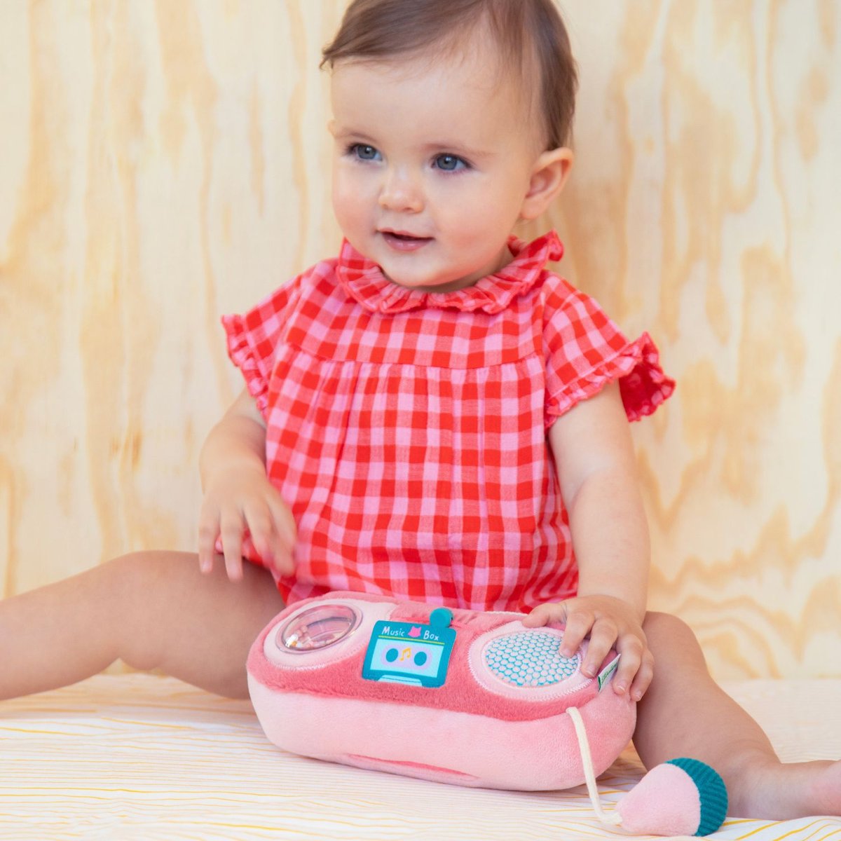 Peluche radio sonore rose, bleu, LILLIPUTIENS
