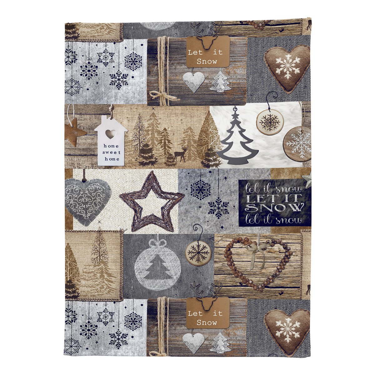 Lot de 2 torchons de NOËL WARM beige, NAF NAF HOME