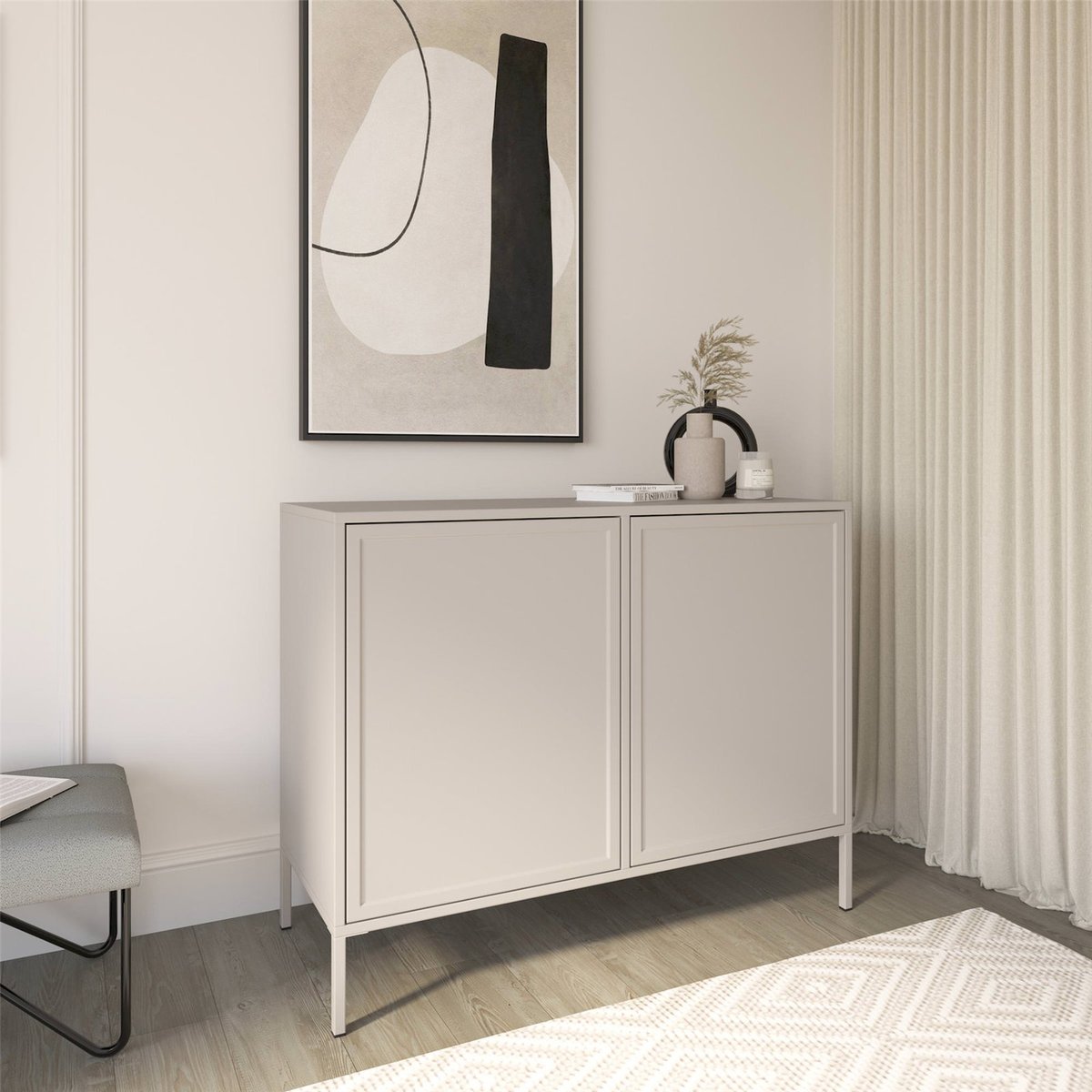 Buffet deux portes bois collection VELVETO cachemire, RECOLLECTION