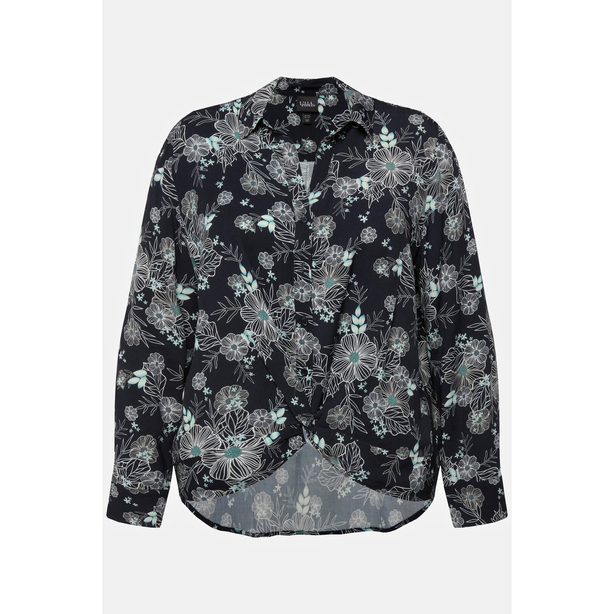 Chemisier à manches longues, imprimé floral marine, ULLA POPKEN