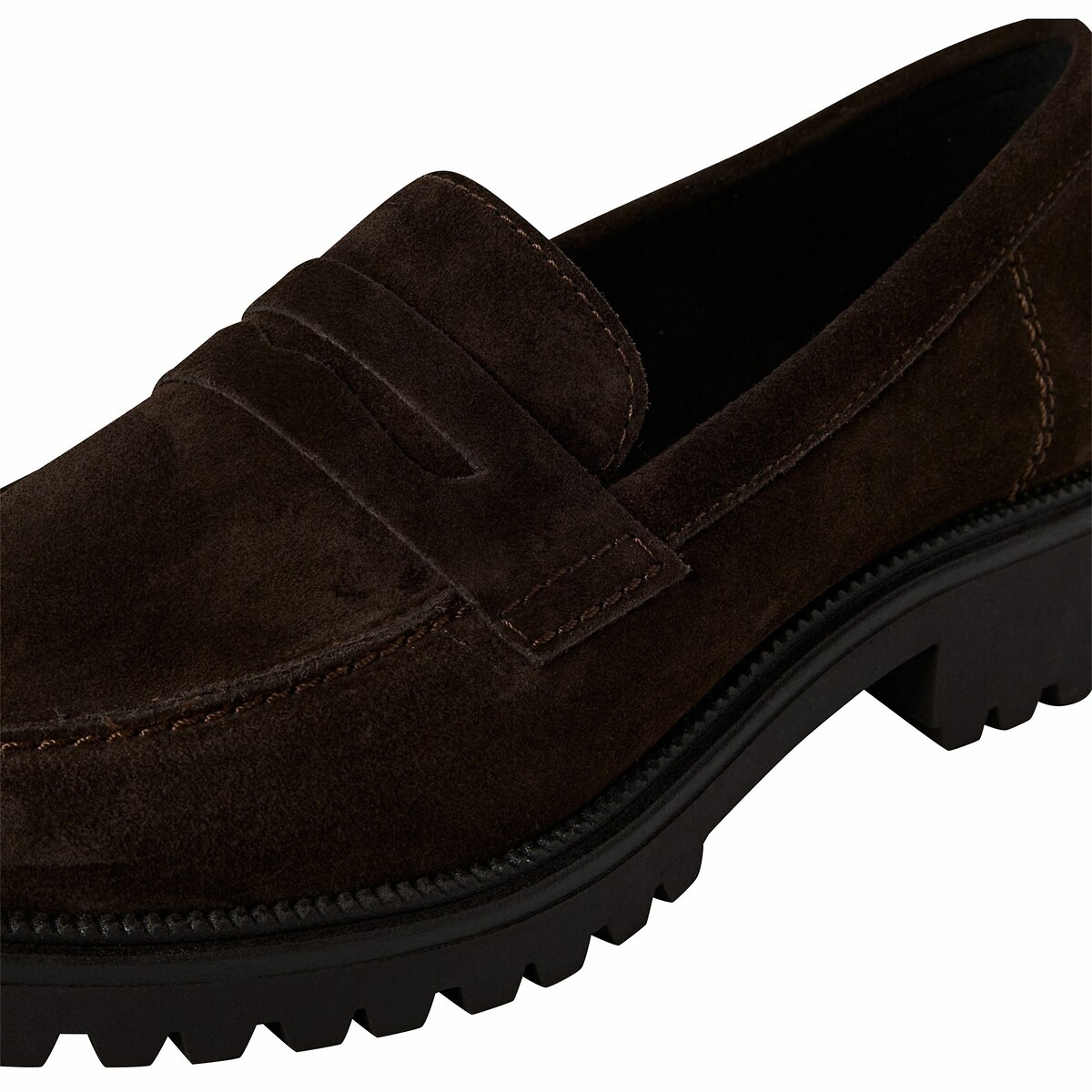 Mocassins en cuir marron foncé, TAMARIS