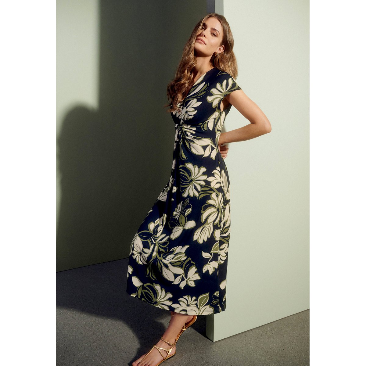 Robe longueur midi à fronce dark blue/green, BETTY BARCLAY