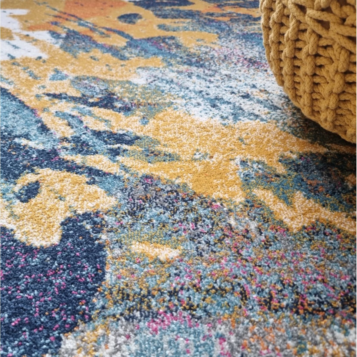 Tapis tissé plat moderne AURAL multicolore, NOVATREND