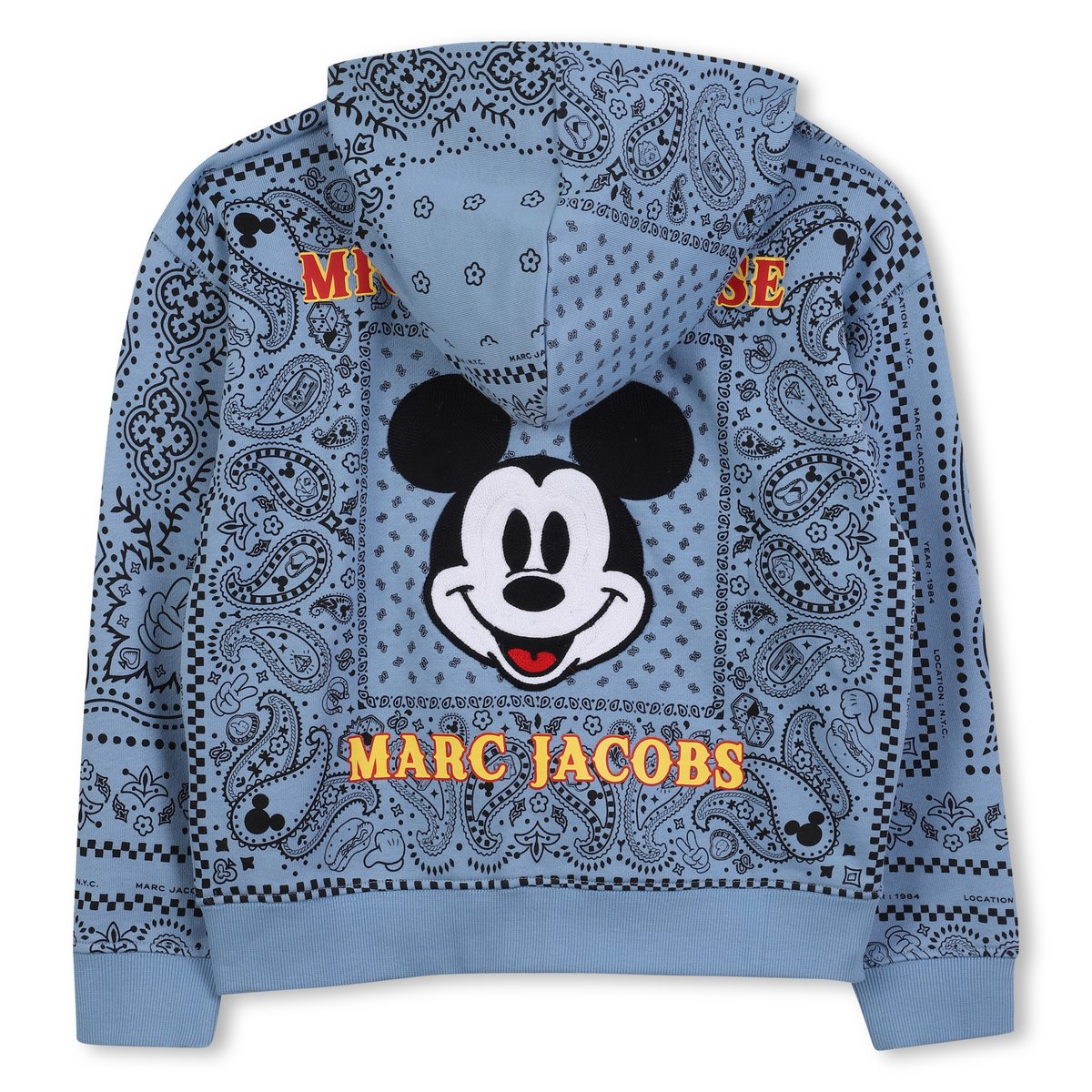 Cardigan con cappuccio bleu delave, MARC JACOBS