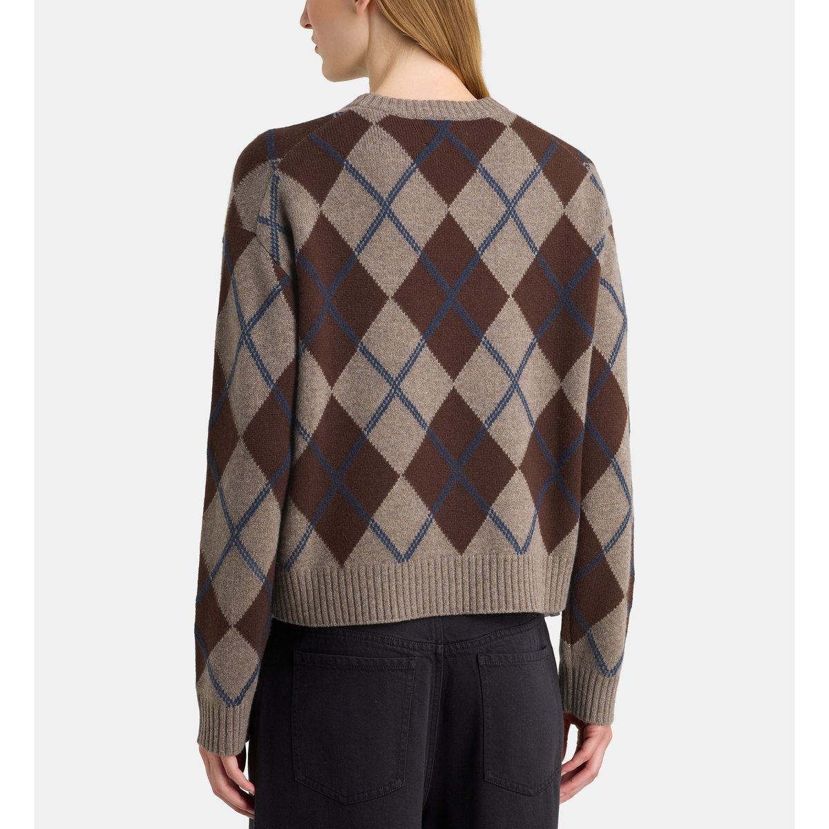 Pull droit firth losanges cachemire taupe, GALERIES LAFAYETTE