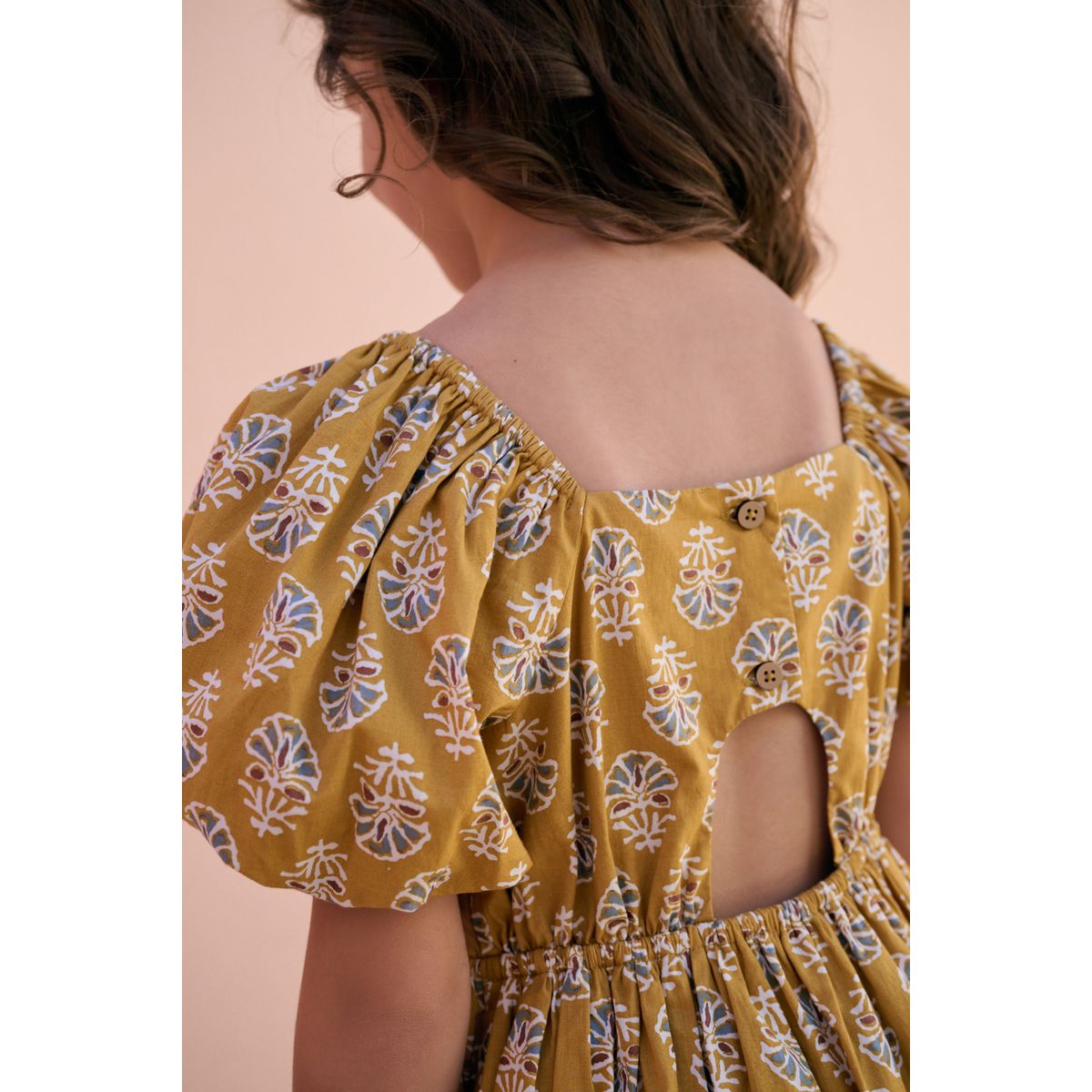 Robe bouffante imprimé jaune, NEXT