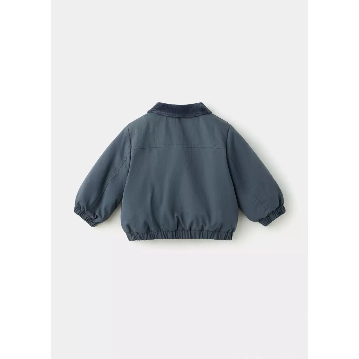 Blouson bomber à col en velours côtelé bleu pétrole, MANGO BABY