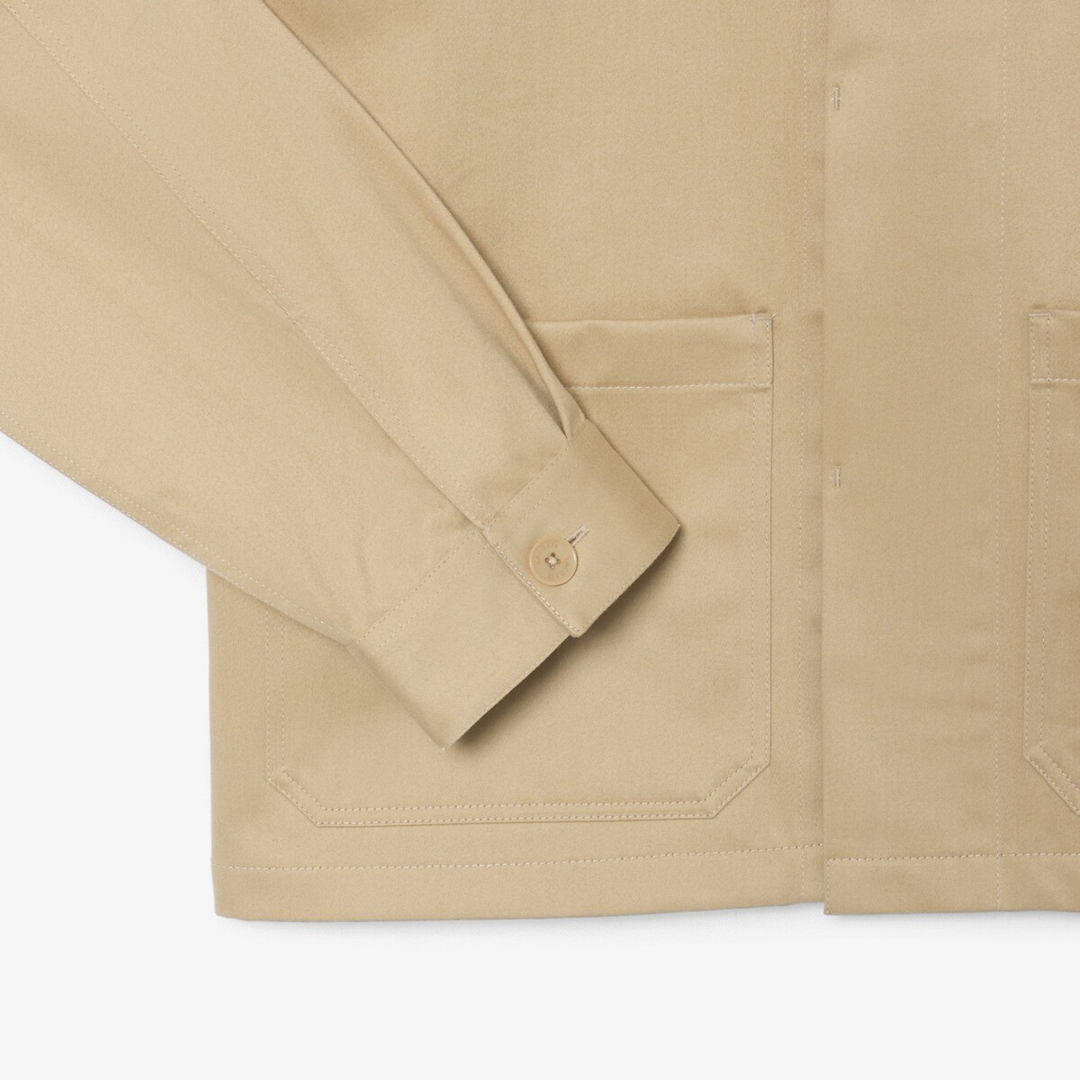 Sovracamicia in twill di cotone beige, LACOSTE