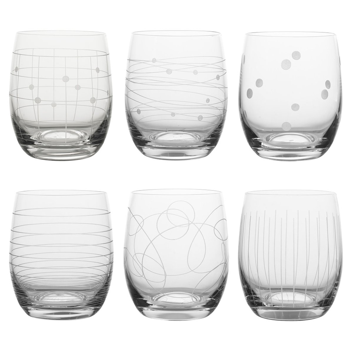 Coffret de 6 gobelets Graphik 30 cl transparent / cristal, TABLE PASSION