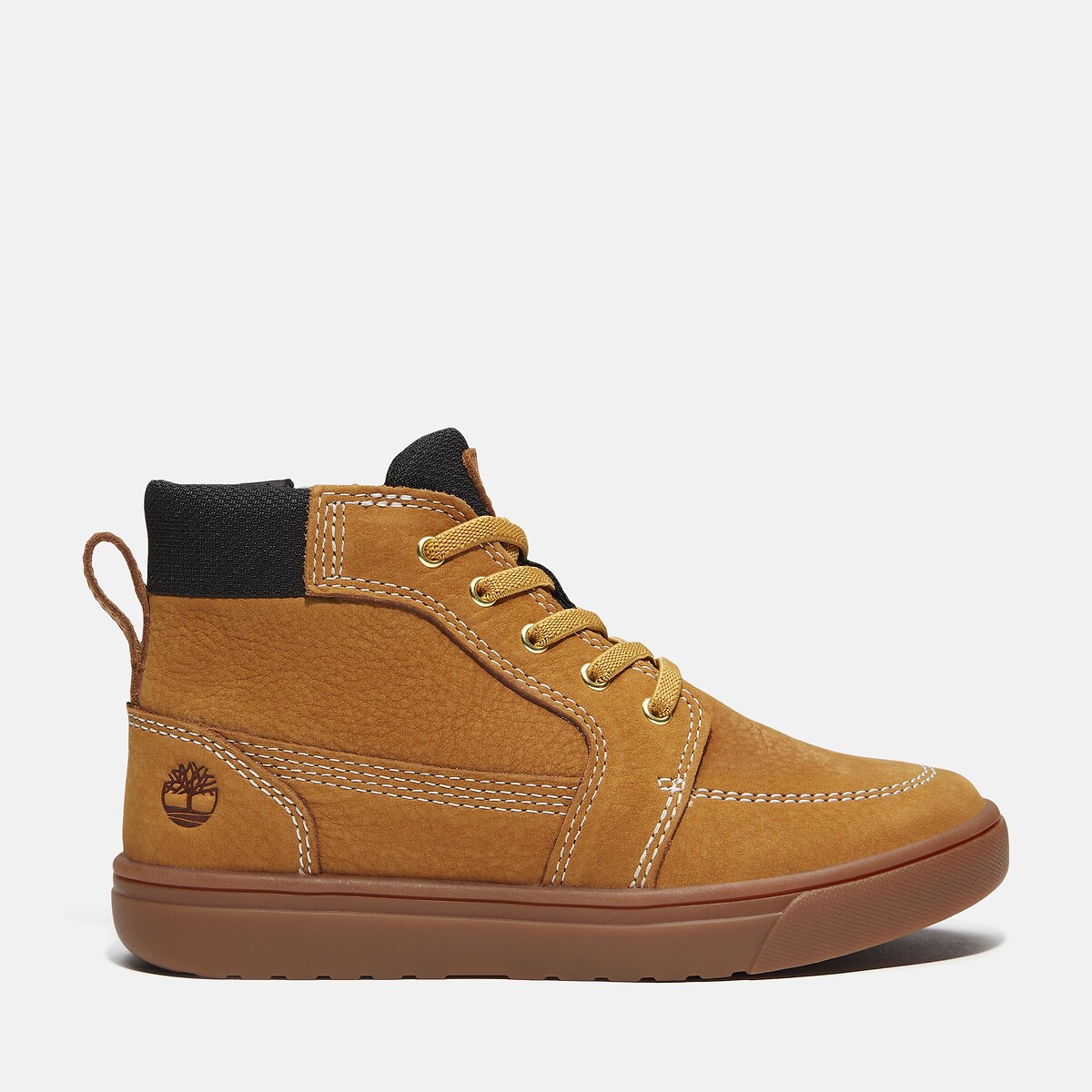 Leder-Sneaker LISBON STREET MID LACE mit Stretch-Schnürsenkeln und Reissverschluss gelb, TIMBERLAND