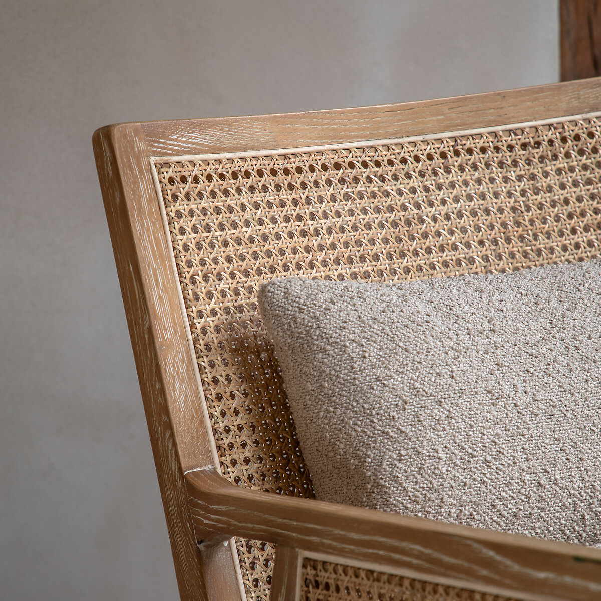 Satara Rattan Armchair with Boucle Cushions natural, ÉDITÉ