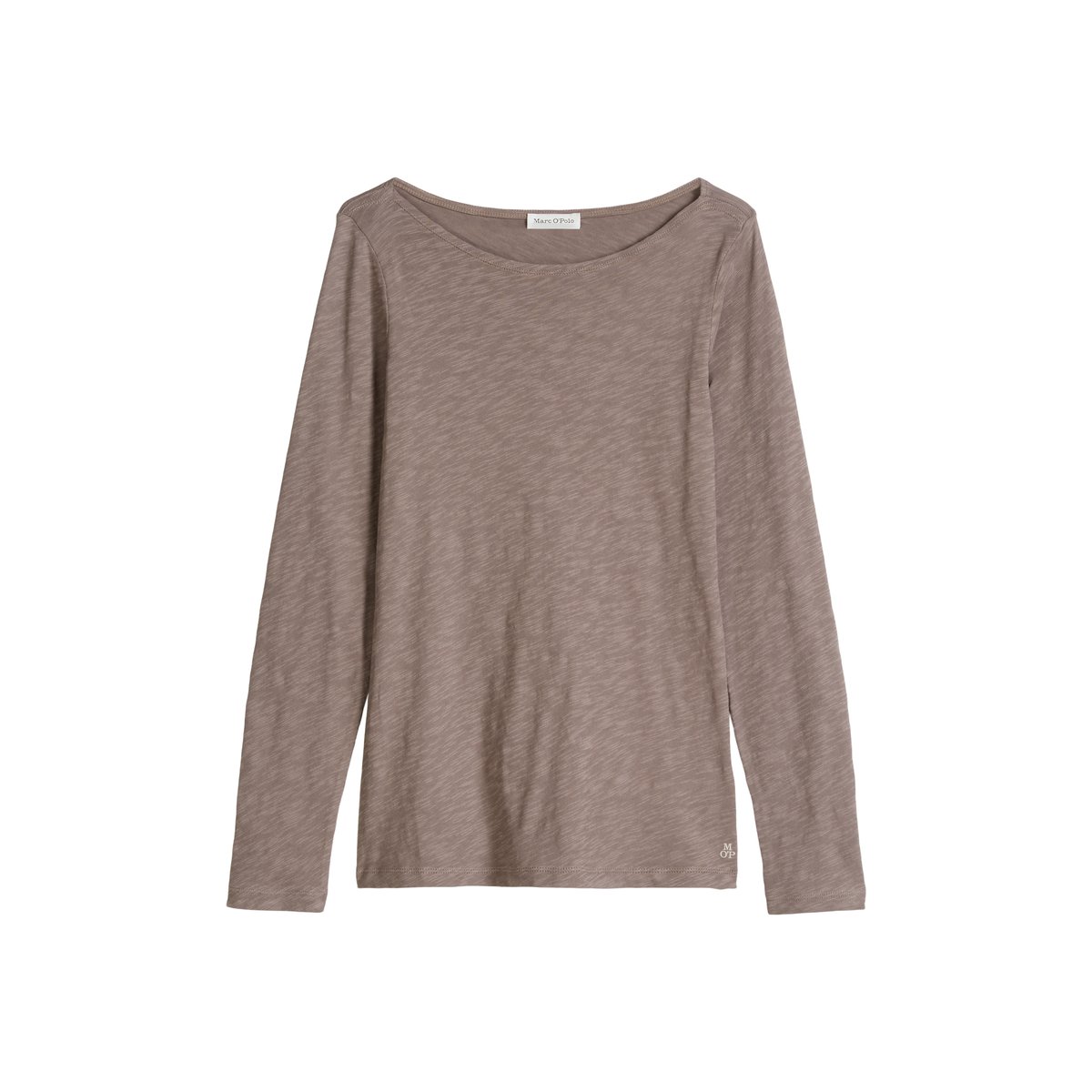 T-shirt long U-Boot DfC regular en qualité Organic Cotton marron, MARC O'POLO