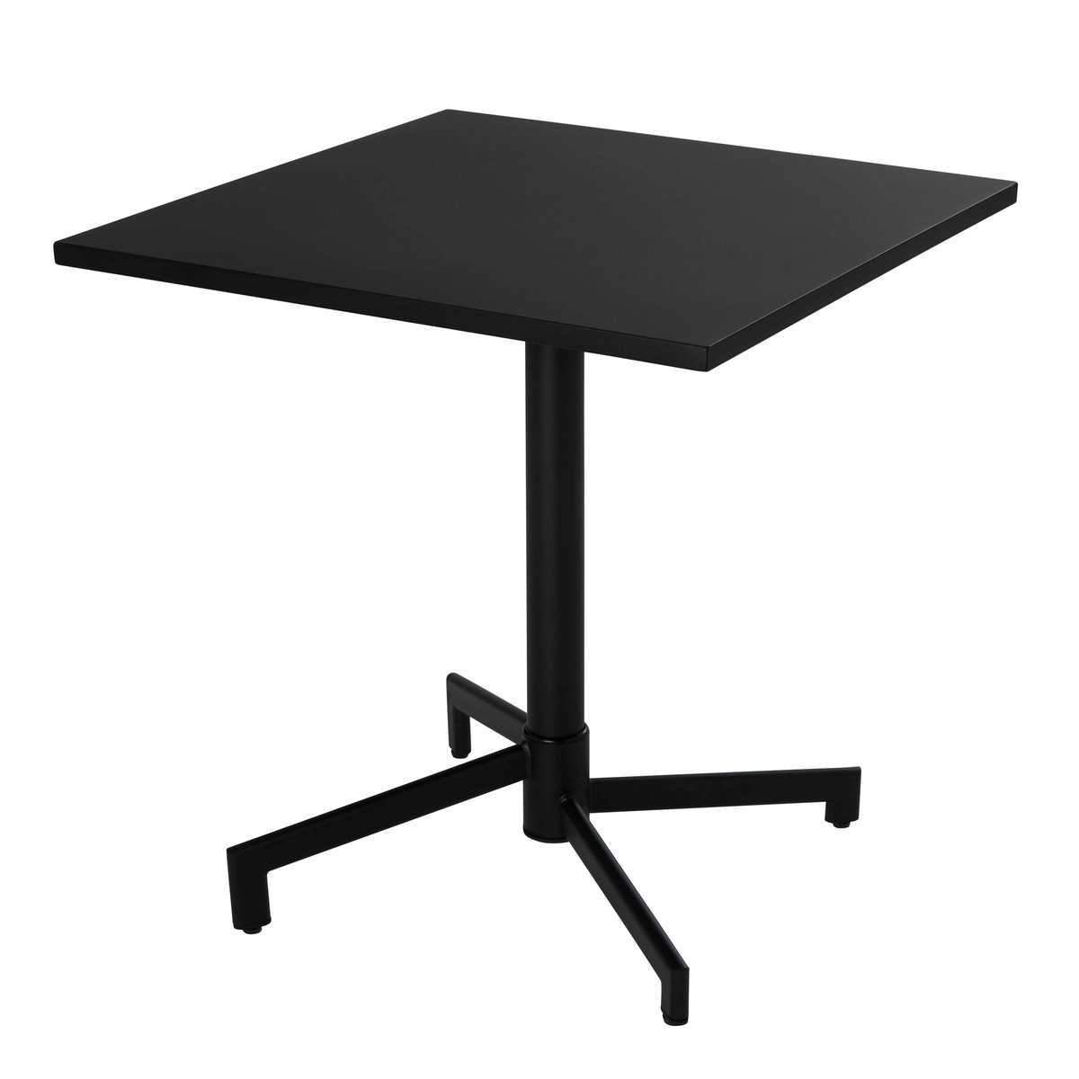 Table de jardin bistrot carré inclinable en métal 70x70 cm et 2 chaises , PALAVAS noir, OVIALA