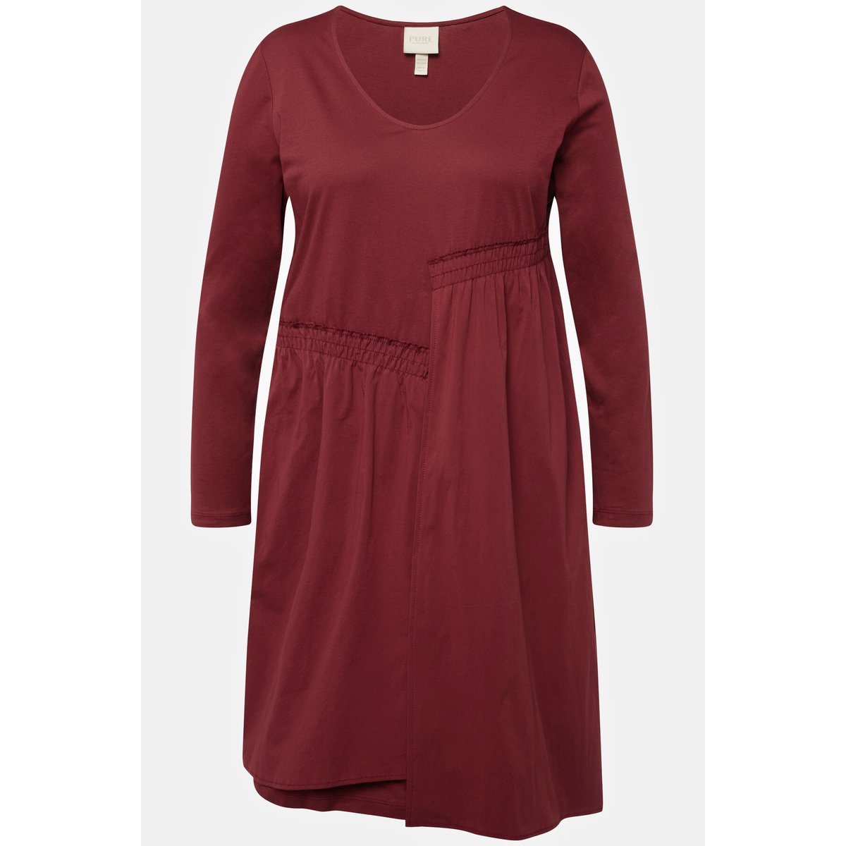 Robe midi à col en V et manches 3/4 baie, ULLA POPKEN