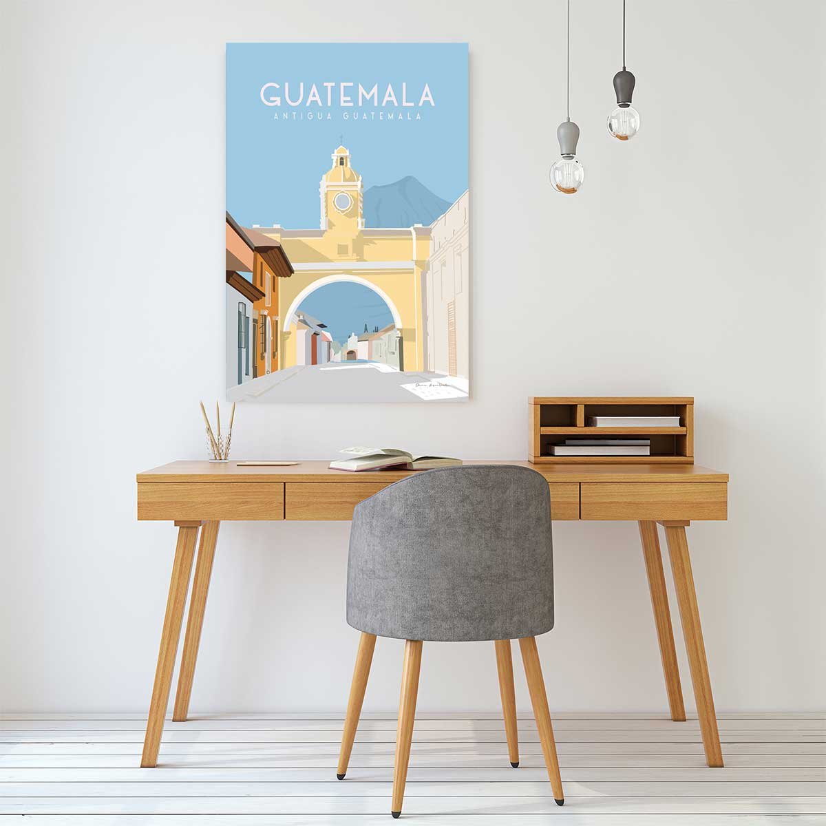 Tableau de voyage Antigua Guatemala tableau alu dibond, HEXOA