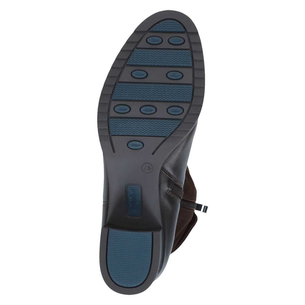 Bottine en cuir marron foncé combiné, CAPRICE
