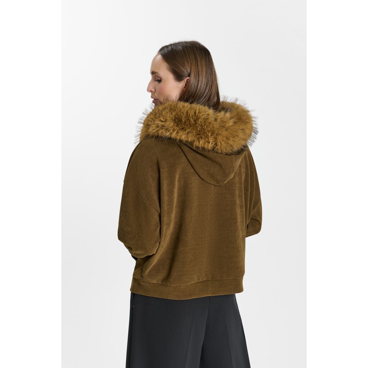 Sweat-Shirt capuche CHEY kaki, LE TEMPS DES CERISES
