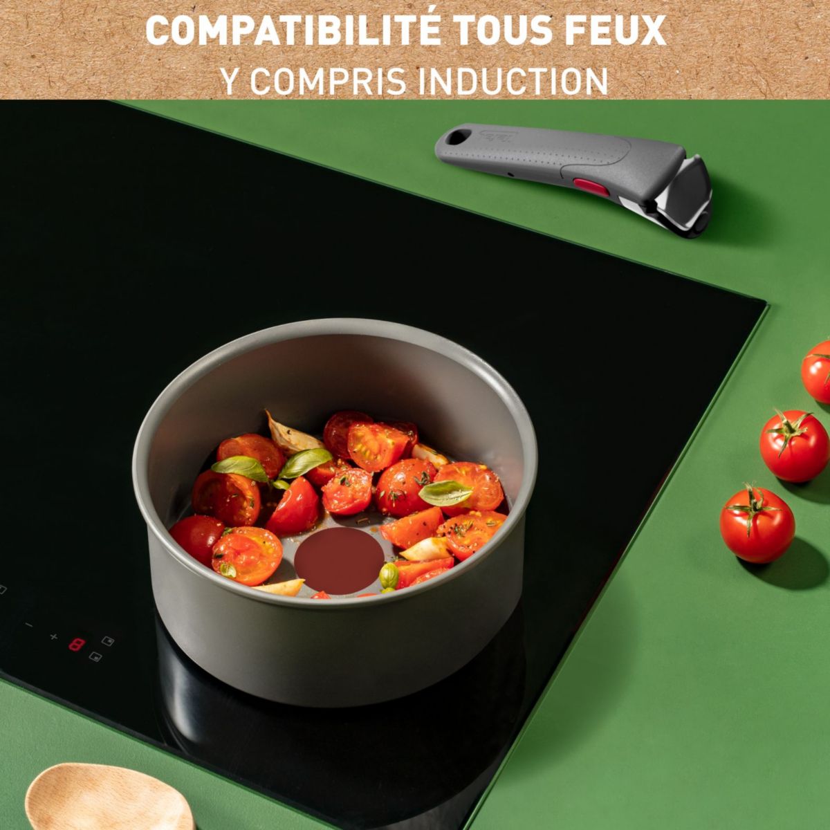 Batterie de cuisine Renew 6pcs ceramique L2609602 gris, TEFAL