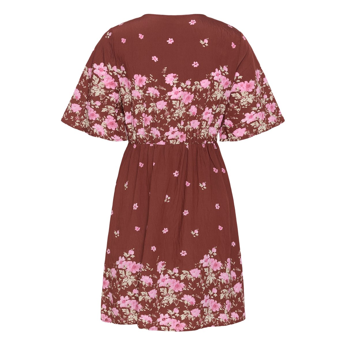 Robe marron henna border flower, KAFFE