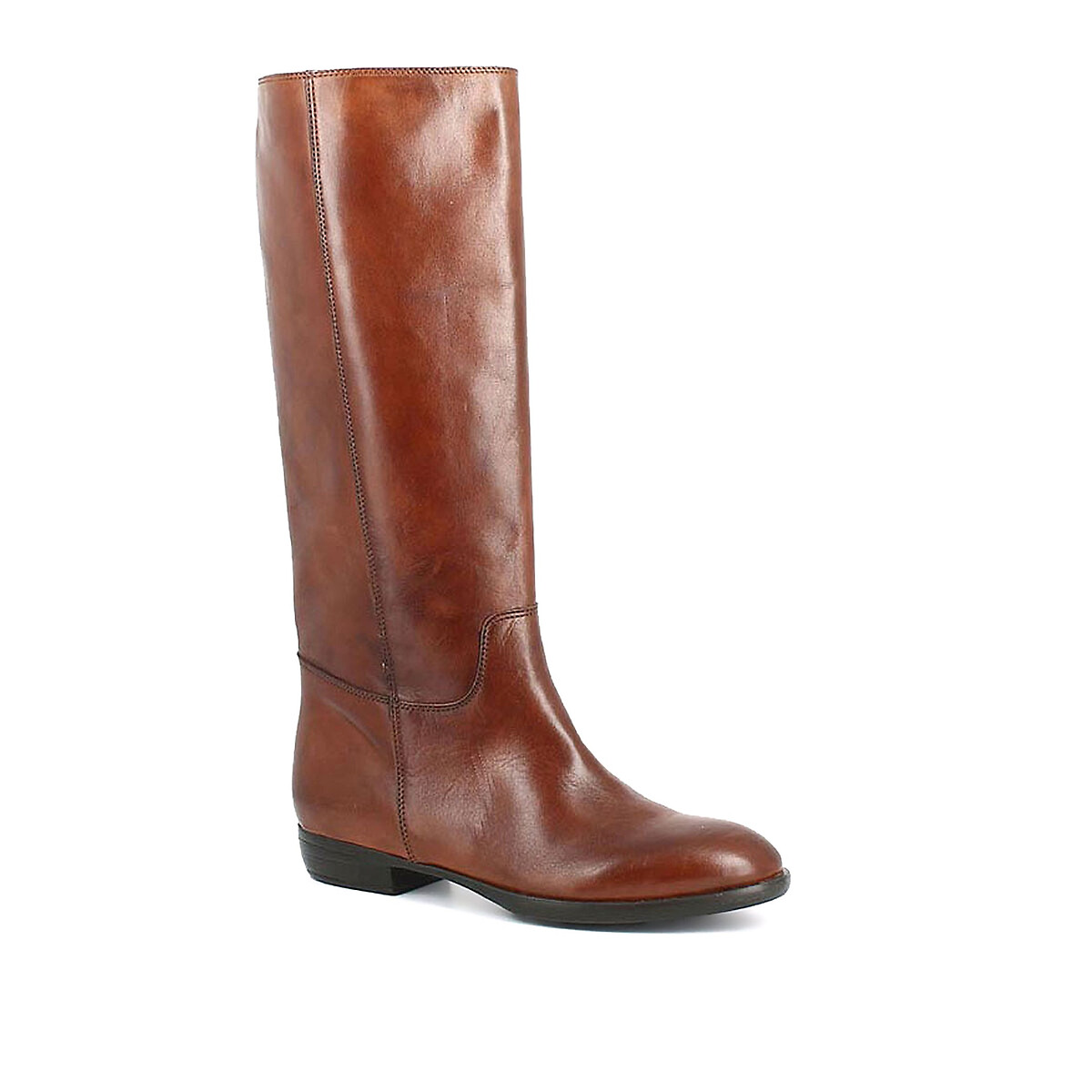 1137 Leather Calf Boots with Flat Heel cognac, JONAK