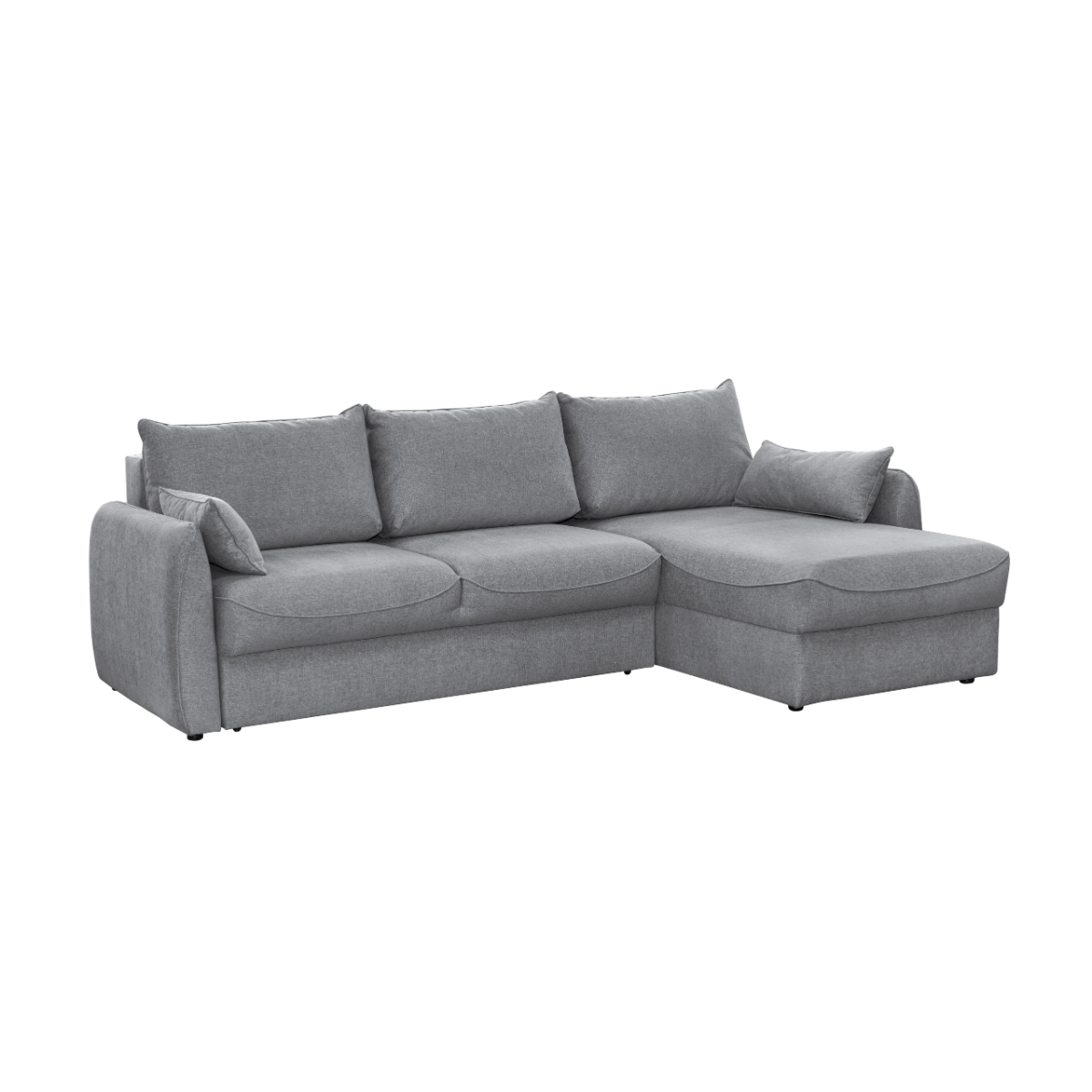 Canapé d'angle convertible avec coffre 3 places L260 cm - NAOMI gris, CALICOSY