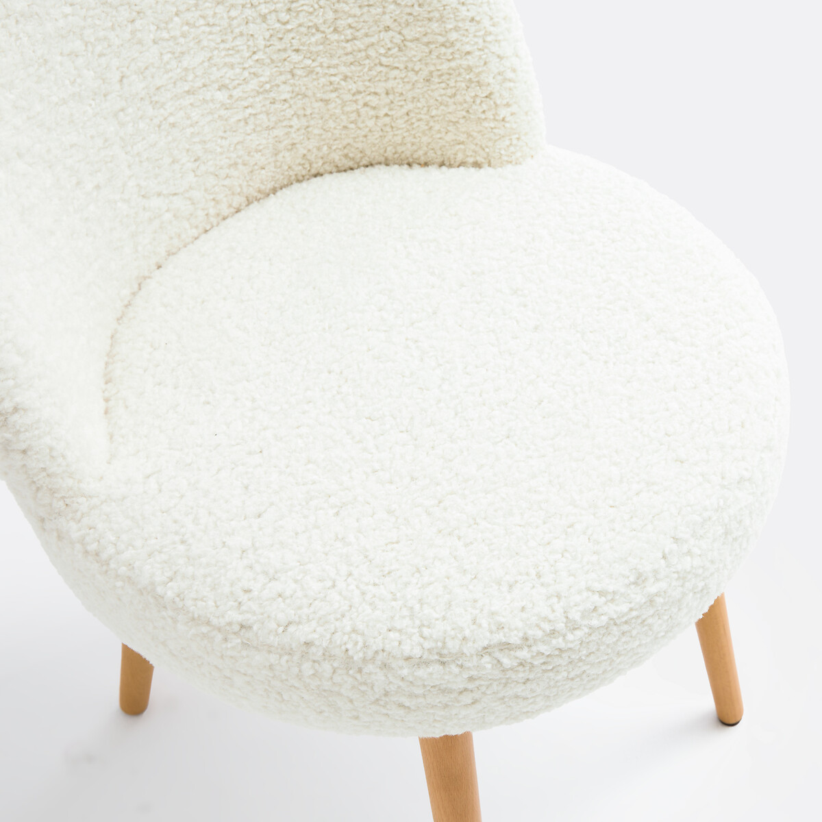Lot de 2 chaises tissu bouclette, Inès ecru, LA REDOUTE INTERIEURS